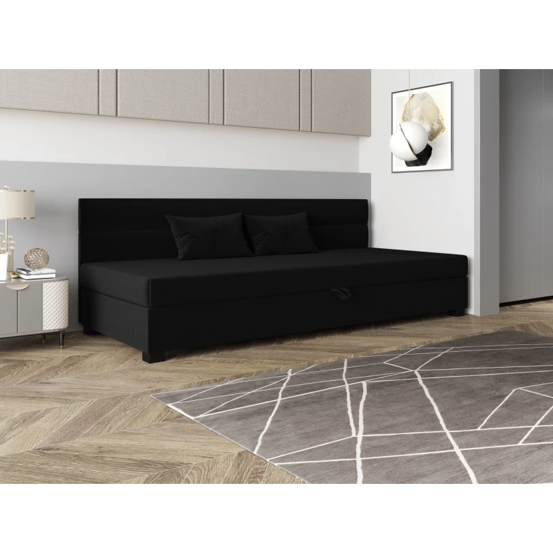 Jednolůžková čalouněná postel 80x195 NALINDA BIZ 2 - černá
