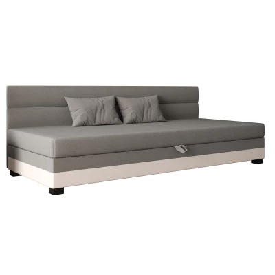 Jednolůžková čalouněná postel 110x195 NALINDA BIZ 2 - světle šedá / ecru