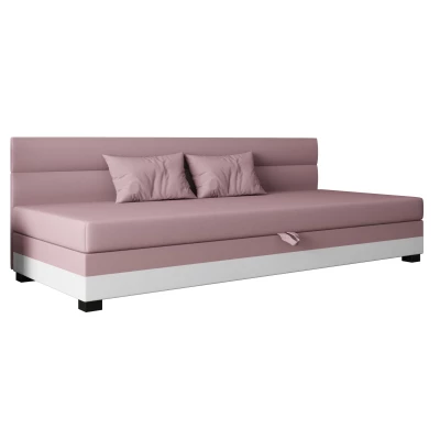 Jednolůžková čalouněná postel 110x195 NALINDA BIZ 2 - růžová / bílá