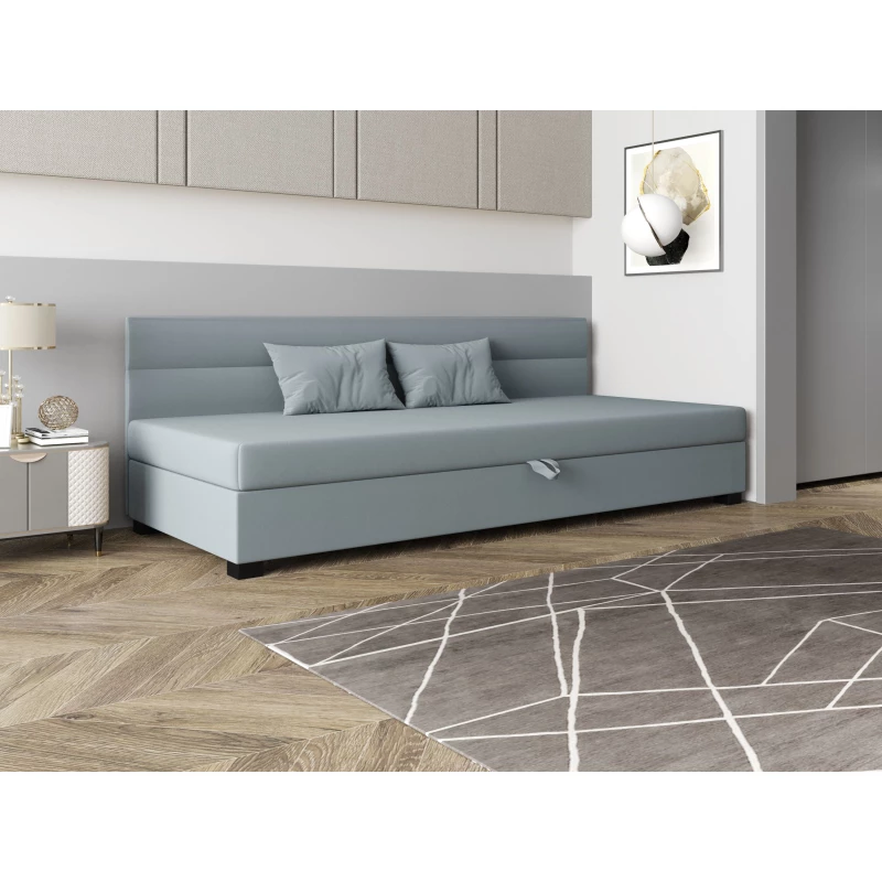 Jednolůžková čalouněná postel 90x195 NALINDA BIZ 2 - modrošedá