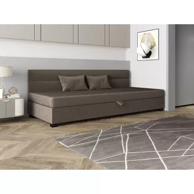 Jednolůžková čalouněná postel 100x195 NALINDA BIZ 2 - tmavě hnědá