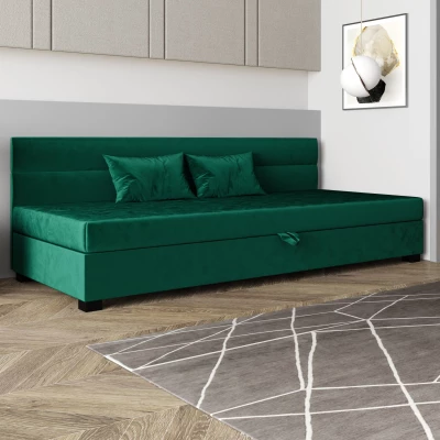 Jednolůžková čalouněná postel 80x195 NALINDA BIZ 2 - zelená