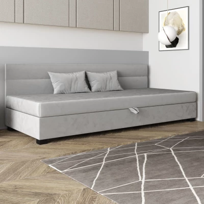 Jednolůžková čalouněná postel 100x195 NALINDA BIZ 2 - světle šedá