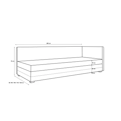 Jednolůžková čalouněná postel 80x195 NALINDA PLUS 1 - šedá / světle šedá