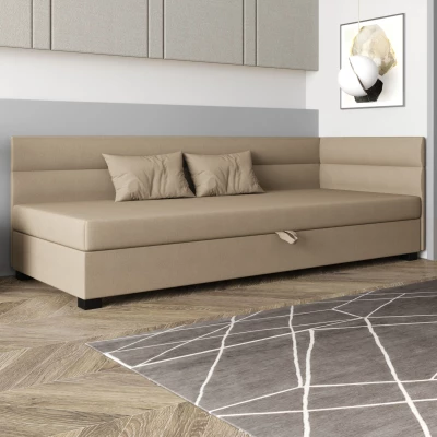 Jednolůžková čalouněná postel 80x195 NALINDA PLUS 1 - hnědá