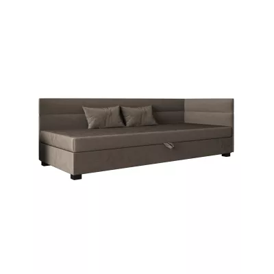 Jednolůžková čalouněná postel 80x195 NALINDA PLUS 1 - tmavě hnědá