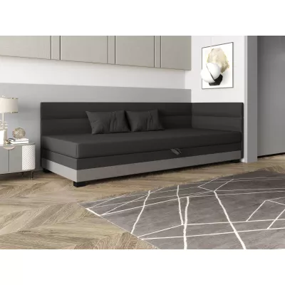 Jednolůžková čalouněná postel 90x195 NALINDA PLUS 2 - šedá / světle šedá