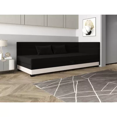 Jednolůžková čalouněná postel 80x195 NALINDA PLUS 2 - černá / ecru