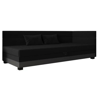 Jednolůžková čalouněná postel 80x195 NALINDA PLUS 2 - černá / šedá