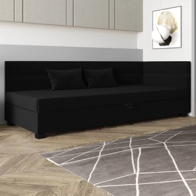 Jednolůžková čalouněná postel 80x195 NALINDA PLUS 2 - černá