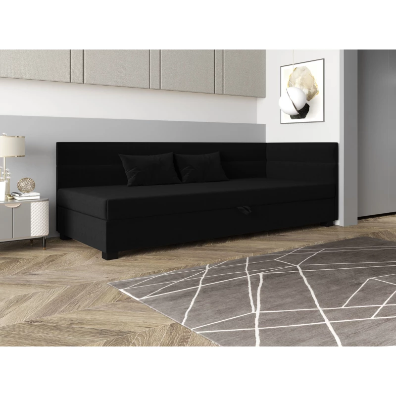 Jednolůžková čalouněná postel 80x195 NALINDA PLUS 2 - černá