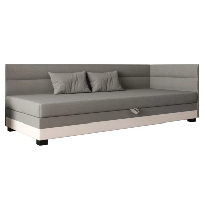 Jednolůžková čalouněná postel 100x195 NALINDA PLUS 2 - světle šedá / ecru