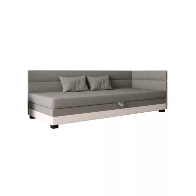Jednolůžková čalouněná postel 100x195 NALINDA PLUS 2 - světle šedá / ecru