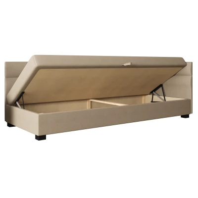 Jednolůžková čalouněná postel 80x195 NALINDA PLUS 2 - hnědá / ecru