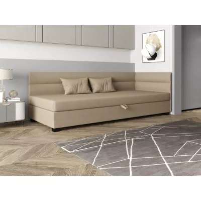 Jednolůžková čalouněná postel 100x195 NALINDA PLUS 2 - hnědá