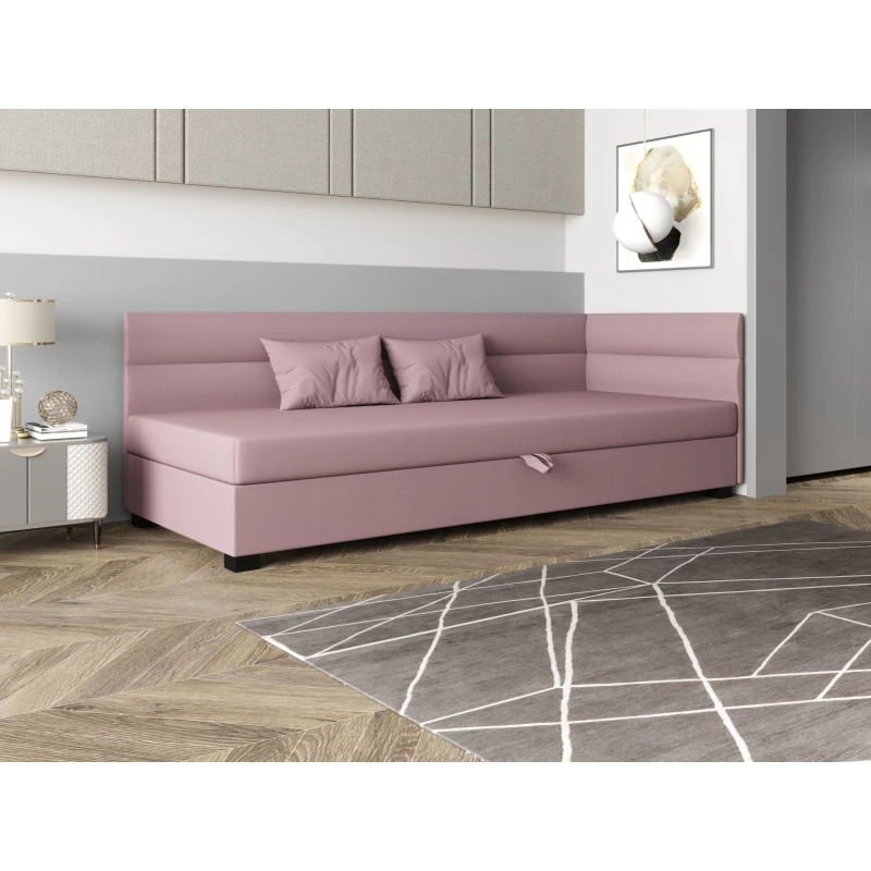 Jednolůžková čalouněná postel 90x195 NALINDA PLUS 2 - růžová