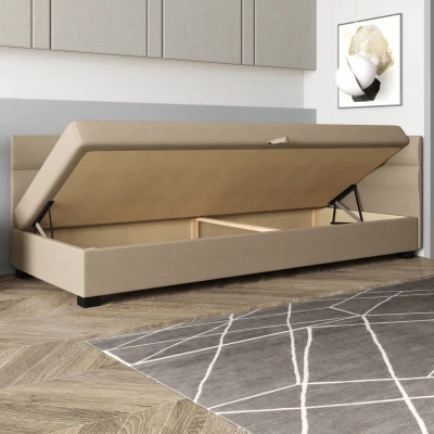 Jednolůžková čalouněná postel 80x195 NALINDA PLUS 2 - ecru