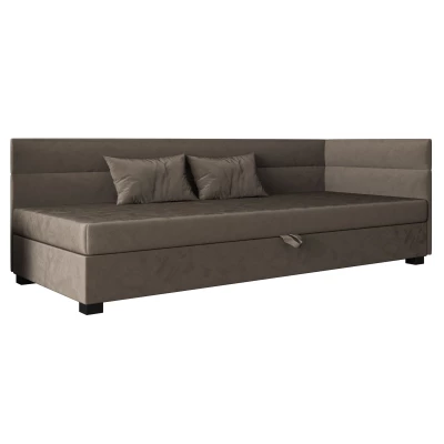 Jednolůžková čalouněná postel 100x195 NALINDA PLUS 2 - tmavě hnědá