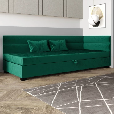 Jednolůžková čalouněná postel 80x195 NALINDA PLUS 2 - zelená