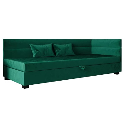 Jednolůžková čalouněná postel 90x195 NALINDA PLUS 2 - zelená