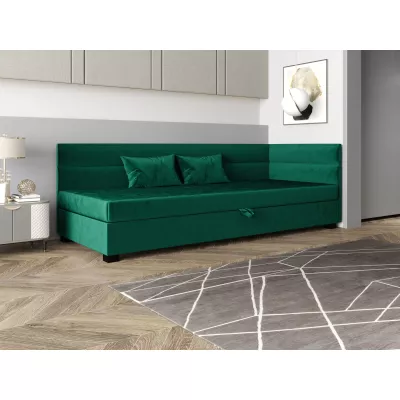 Jednolůžková čalouněná postel 100x195 NALINDA PLUS 2 - zelená