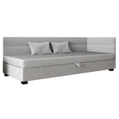 Jednolůžková čalouněná postel 100x195 NALINDA PLUS 2 - světle šedá