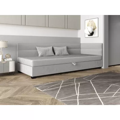 Jednolůžková čalouněná postel 120x195 NALINDA PLUS 2 - světle šedá