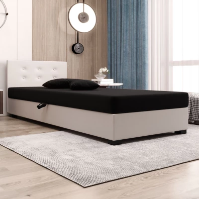 Jednolůžková postel 90x195 AJKA 1 - černá / ecru