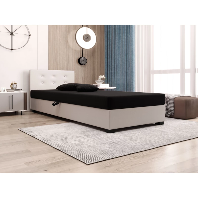 Jednolůžková postel 90x195 AJKA 1 - černá / ecru