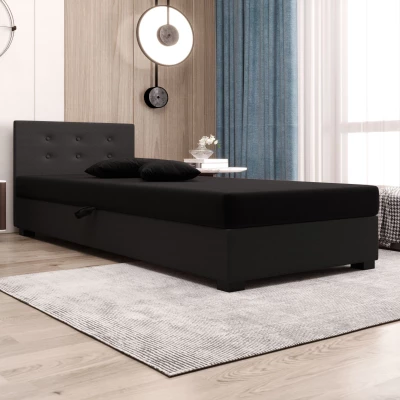 Jednolůžková postel 90x195 AJKA 1 - černá / šedá