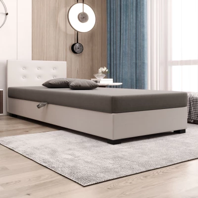 Jednolůžková postel 90x195 AJKA 1 - světle šedá / ecru