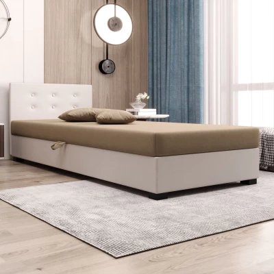 Jednolůžková postel 90x195 AJKA 1 - hnědá / ecru