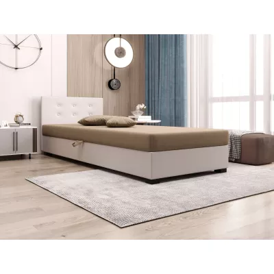 Jednolůžková postel 90x195 AJKA 1 - hnědá / ecru