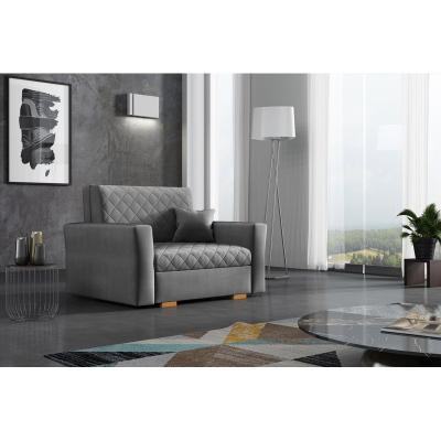 VÝPRODEJ - Rozkládací křeslo s úložným prostorem BELA KARO 1 - šedé