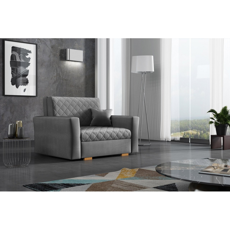 VÝPRODEJ - Rozkládací křeslo s úložným prostorem BELA KARO 1 - šedé