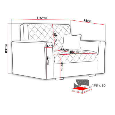 VÝPRODEJ - Rozkládací křeslo s úložným prostorem BELA KARO 1 - šedé