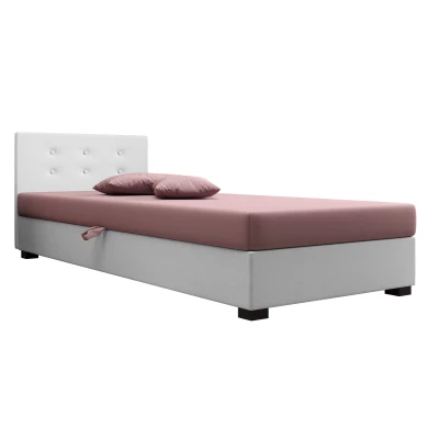 Jednolůžková postel 90x195 AJKA 1 - růžová / bílá