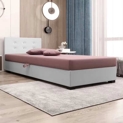 Jednolůžková postel 90x195 AJKA 1 - růžová / bílá