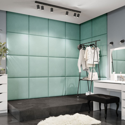 VÝPRODEJ - Čalouněný panel 60x60 PAG - tyrkysový