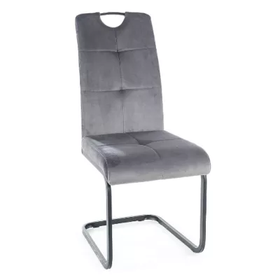 VÝPRODEJ - Čalouněná jídelní židle KASJA - černá / šedá