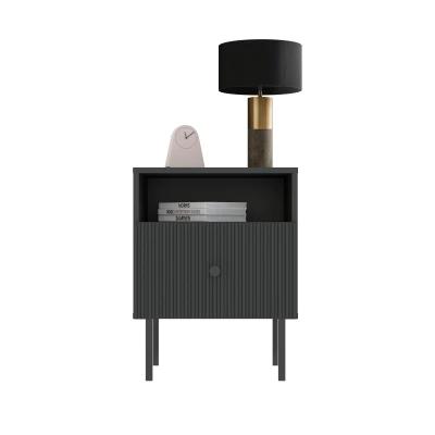 VÝPRODEJ - Noční stolek HASKEL - antracitový