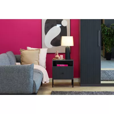 VÝPRODEJ - Noční stolek HASKEL - antracitový