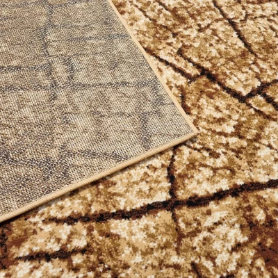 VÝPRODEJ - Kusový koberec 70x130 cm LUKEN moderní - béžový / hnědý