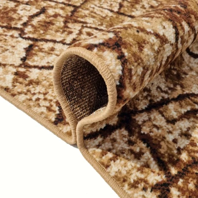 VÝPRODEJ - Kusový koberec 70x130 cm LUKEN moderní - béžový / hnědý