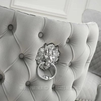 VÝPRODEJ - Luxusní jídelní židle KALISSA - šedá / chrom