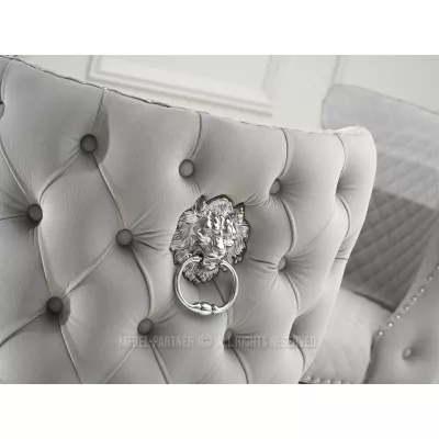 VÝPRODEJ - Luxusní jídelní židle KALISSA - šedá / chrom