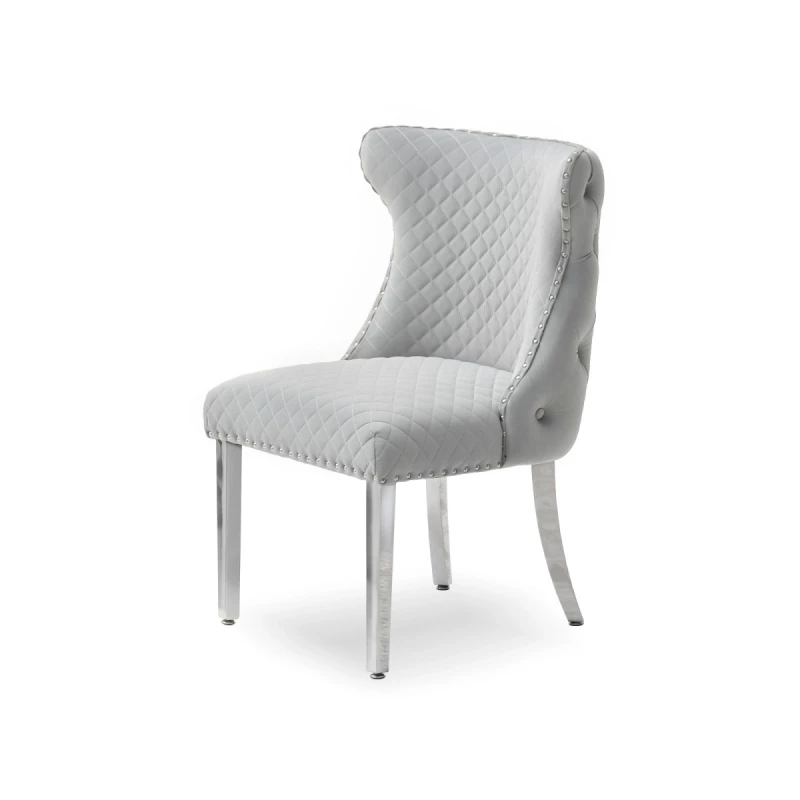 VÝPRODEJ - Luxusní jídelní židle KALISSA - šedá / chrom