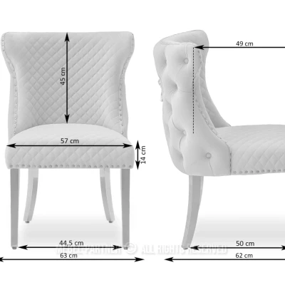 VÝPRODEJ - Luxusní jídelní židle KALISSA - šedá / chrom