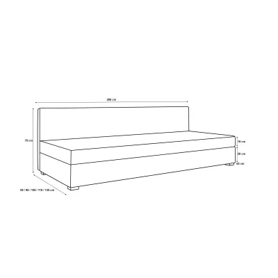 Jednolůžková postel 80x195 AJKA BIZ 1 - světle šedá / ecru