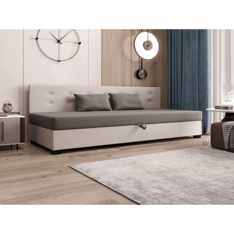 Jednolůžková postel 100x195 AJKA BIZ 1 - světle šedá / ecru